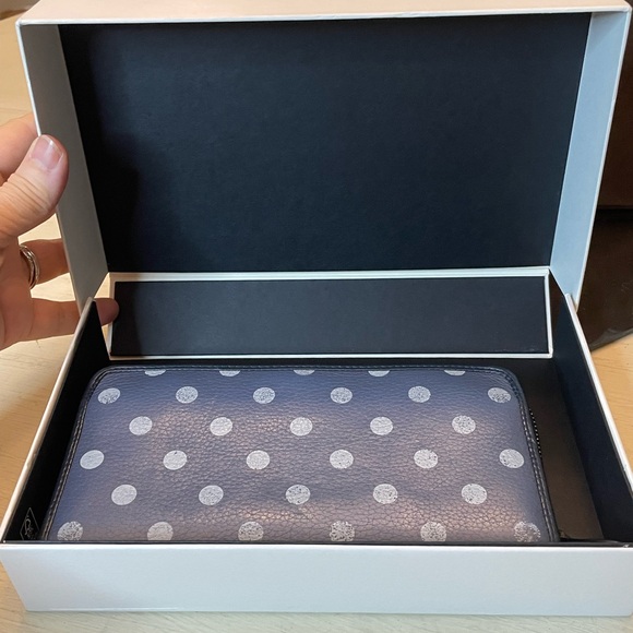 Loewe blue and white polka dot zip around wallet *WITH BOX* - Picture 15 of 15